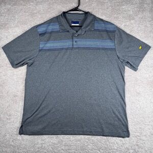 Jack Nicklaus Mens StayDri Performance Golf Polo Shirt Grey Blue Striped XL